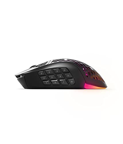 - SteelSeries Aerox 9 Wireless | Holey RGB Gaming Mouse | Ultra-lightweight Water Resistant Design -