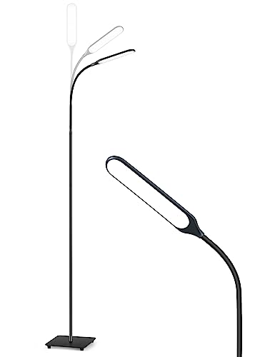 - Sympa LED Floor Lamp | Dimmable Standing Tall Pole Light | 4 Color Temperatures, 4 Brightness Levels | Touch Control | Black -