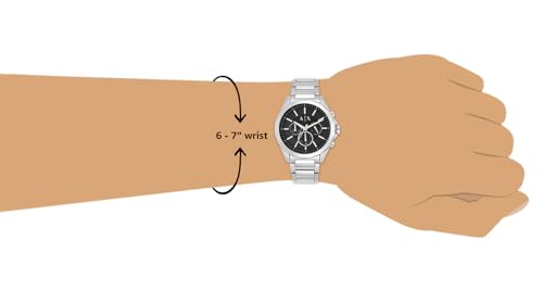 Armani Exchange Watch for Men, Chronograph Movement, 44 mm Silver Stainless Steel Case with a Stainless Steel Strap, AX2600