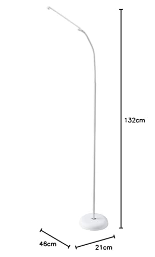 Daylight Company Unolamp Floor, Standing Lamp for Living Room, Bedroom, Salon, Office, Touch Control, Flexible Arm, Sleek Design, Multipurpose Use - White