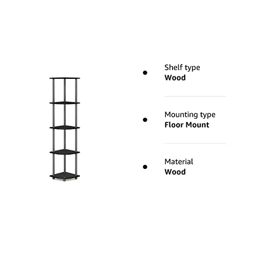 - Furinno Turn-N-Tube | 5 Tier Corner Display Rack | Multipurpose Shelving Unit -
