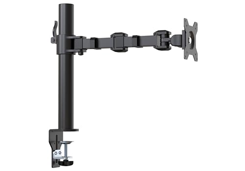 Amazon Basics Single Monitor Stand - Height Adjustable Arm Mount, Steel, Black