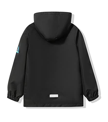 - YoungSoul Boys Girls Waterproof Jackets Kids Lightweight Fleece Lined Raincoat School Coats with Detachable Hood Black