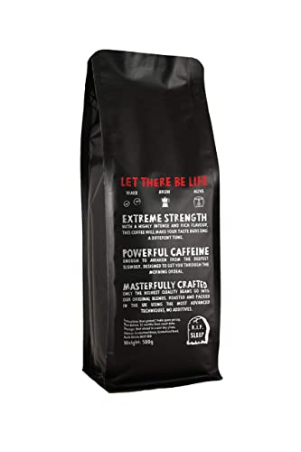 - Strong Coffee to Wake the Dead - 500g Ground Coffee | Intense Body and Full Flavour | High Caffeine | Natural Strong Coffee -