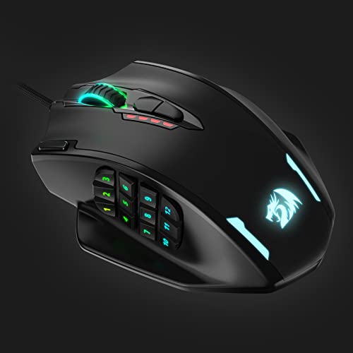 - Redragon M908 Impact RGB LED MMO Mouse | Side Buttons | Optical Wired Gaming Mouse -