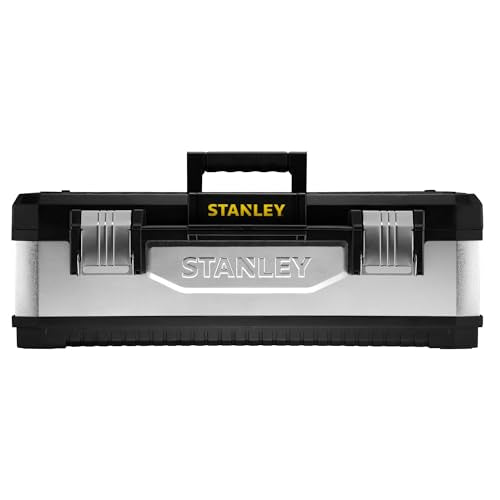 - STANLEY Galvanised Toolbox Chest | Heavy Duty Metal Hinge | Portable Tote Tray -
