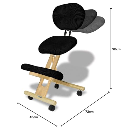 cinius Professional kneeling ergonomic chair with back, in several colours