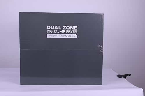 9L Dual Air Fryer with Visual Window, XL Capacity, 2 Drawers, 9-In-1 Cooking Presets, Touch Screen, Smart Finish, Timer Function, Dishwasher-Safe, Healthy Oil Free & Low Fat Cooking