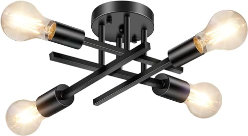 - Licperron Vintage Ceiling Light | Vintage Semi Flush Mount | 4 Light Ceiling Light -