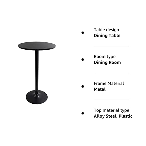 - KKTONER Round Bar Table | 60CM Top for Cocktail Bar | Pub Dining Bistro (106CM H) -
