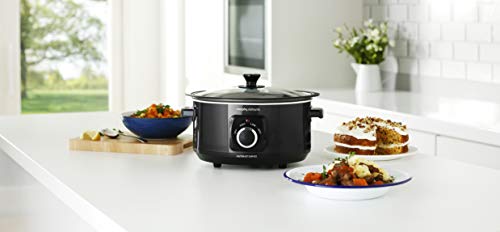- Morphy Richards 3.5L Sear & Stew Slow Cooker | Shatter Resistant Aluminium Pot | 3 Heat Settings -
