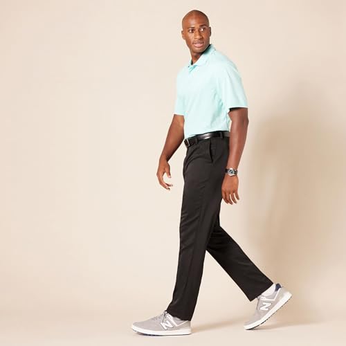 Amazon Essentials Men's Slim-Fit Stretch Golf Trousers, Black, 33W / 28L