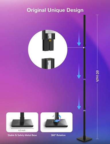 - ibaye Smart LED Floor Lamp | RGB Corner Floor Lamp | Music and DIY Mode | Modern Standing Lamp Compatible With Alexa -