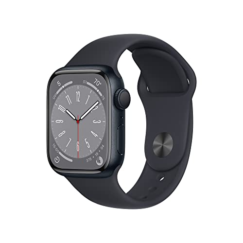 Apple Watch Series 8 (GPS, 41MM) - Midnight Aluminium Case with Midnight Sport Band (Renewed)
