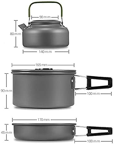 - Qtiwe 10-Piece Cookware Kit | Picnic Pots Cookware Camping Set -