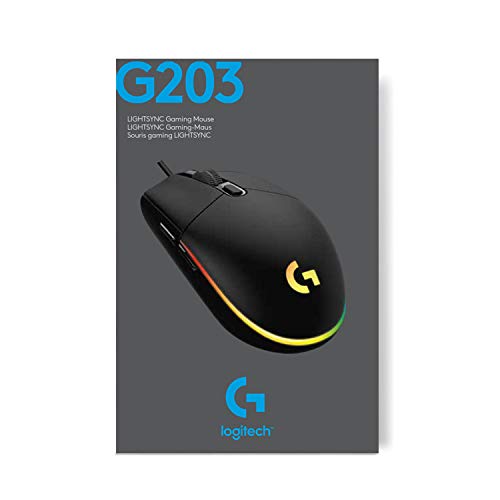 - Logitech G203 LIGHTSYNC Gaming Mouse | Customizable RGB Lighting | 6 Programmable Buttons -