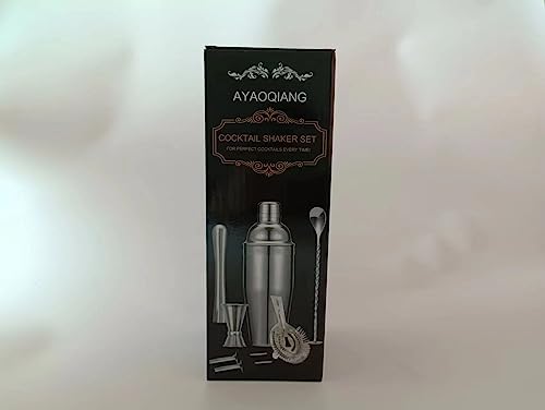 Cocktail Shakers Set,7 Pieces Cocktail Making Kit,Cocktail Shaker Set 750ml Stainless Steel Bar Tool Set Bartender Kit with Double Jigger,Muddler,Strainer,Pourers,Mixing Spoon