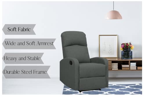 - EVRE Recliner Arm Chair | Adjustable Leg Rest | Reclining Functions Fabric -