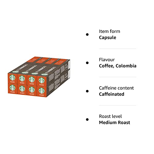- STARBUCKS Single-Origin Colombia by Nespresso | Medium Roast | Coffee Capsules 8 x 10 (80 Capsules) -