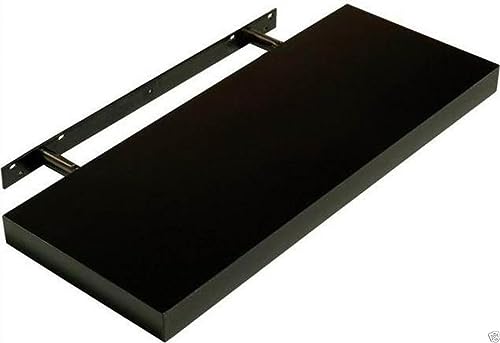 - Homme Concept | 110cm High Gloss Floating Shelves | Black Wall Shelf -