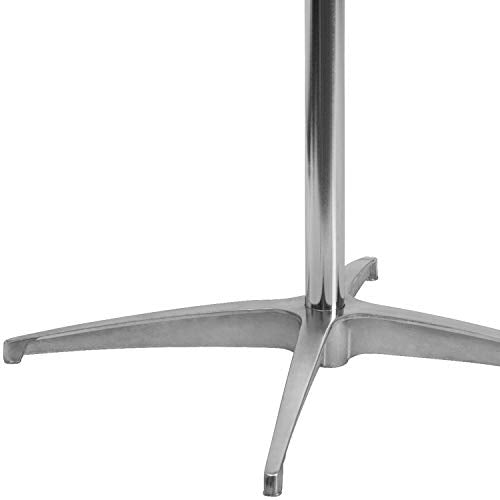- Flash Furniture Round Wood Cocktail Table | 30'' and 42'' Columns | Birchwood Chrome Steel | Schwarz -