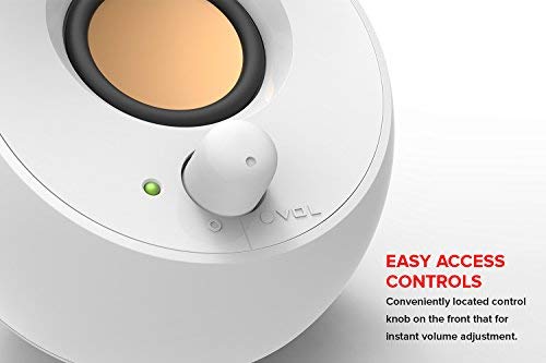 Creative Pebble Modern 2.0 USB powered Compact Speaker Sound System with Clear Sound for Computer, PC, Laptop, Mac - White