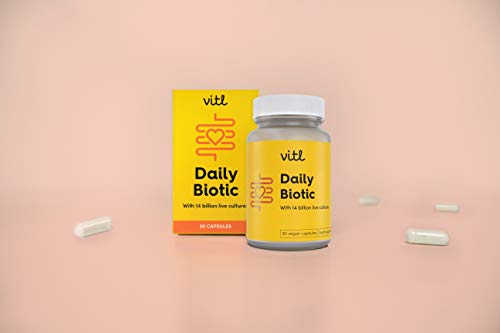 - Vitl Daily Biotic with 9 Probiotic Strains - 30 Vegan Capsules - Probiotic with a Complex Blend of Gut Friendly Bacteria -