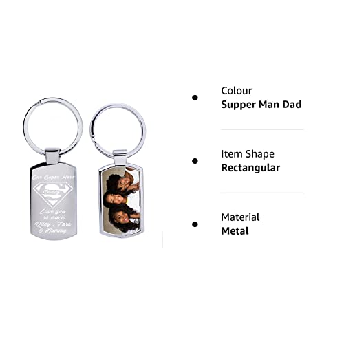 - Eliphs Father's Day Personalized Photo Keyring | Super Man Dad Edition -
