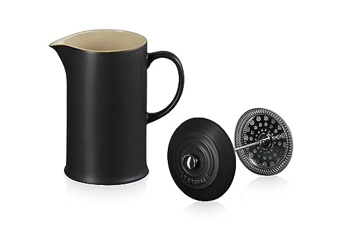 - Le Creuset Stoneware Cafetière French Press | Stainless Steel Plunger | 1 Litre | Serves 3-4 Cups -