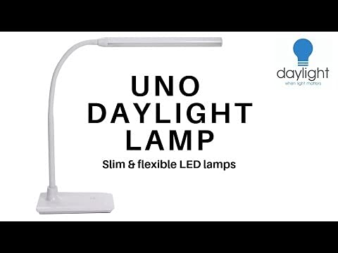 Daylight Company Unolamp Floor, Standing Lamp for Living Room, Bedroom, Salon, Office, Touch Control, Flexible Arm, Sleek Design, Multipurpose Use - White