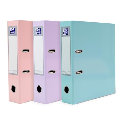 - Oxford A4 Lever Arch Files | Pastel Pack of 3 | Heavy Duty Folders -