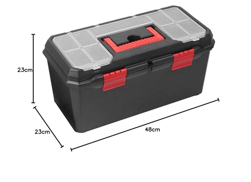 - Hardys Heavy Duty Small Plastic Tool Box | Multiple Compartment Toolbox Organiser -