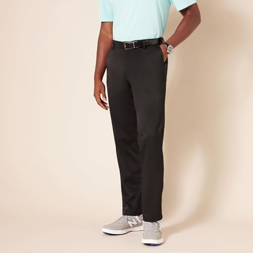 Amazon Essentials Men's Slim-Fit Stretch Golf Trousers, Black, 33W / 28L
