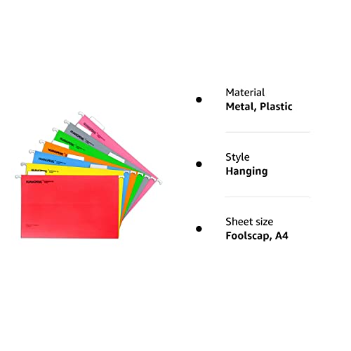 A4 Suspension Files Foolscap Document with Tabs Suspended for Hanging Folders Filing Storage Folders, Pack of 14