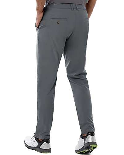 33,000ft Men's Golf Trousers Lightweight Golf Pants Stretch Quick Dry Breathable Work Causual Pants for Golfing with Pockets Grey 34W *30L