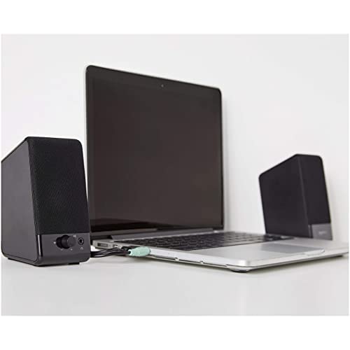 Amazon Basics Computer Speakers For Desktop or Laptop PC, USB-Powered, Black