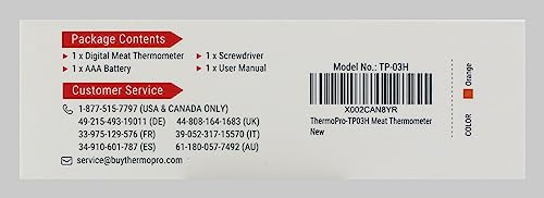 - ThermoPro TP03H Meat Thermometers | Foldable Food Temperature Probe | IPX6 Waterproof Food Thermometer -