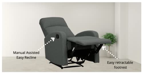 - EVRE Recliner Arm Chair | Adjustable Leg Rest | Reclining Functions Fabric -
