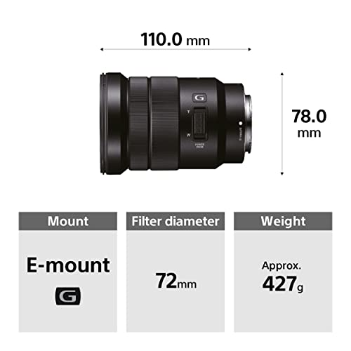 - Sony E PZ 18-105 mm f/4.0 G | APS-C, Power Zoom Lens -