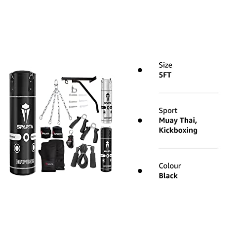 - Punch Bag | Filled 5ft 4ft Heavy Duty set | Home Gym Fitness (5FT) -