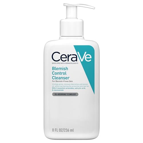 CeraVe Blemish Control Face Cleanser with 2% Salicylic Acid & Niacinamide for Blemish-Prone Skin 236ml , Unscented