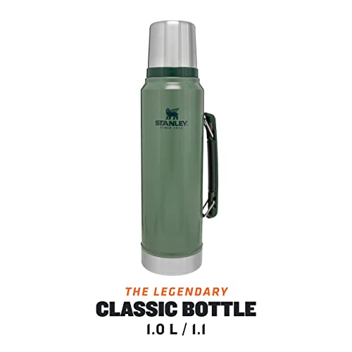 - Stanley Classic Legendary Thermos Flask | 1L | Keeps Hot or Cold For 24 Hours | Stainless Steel Leakproof Coffee Flask | Dishwasher Safe | Hammertone Green -