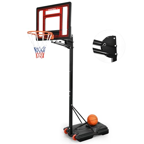 - YITAHOME Basketball Backboard Hoop Net Set, 105-260CM Height Adjustable Basketball Stand with Wheels