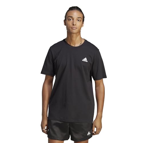 adidas Men's Essentials Single Short Sleeve T-Shirt, Black, S
