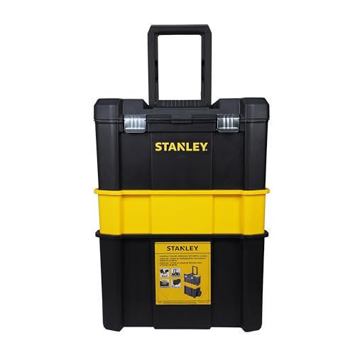 - STANLEY Essential Rolling Workshop Toolbox | 3 Tier | Stackable Units | STST1-80151 -