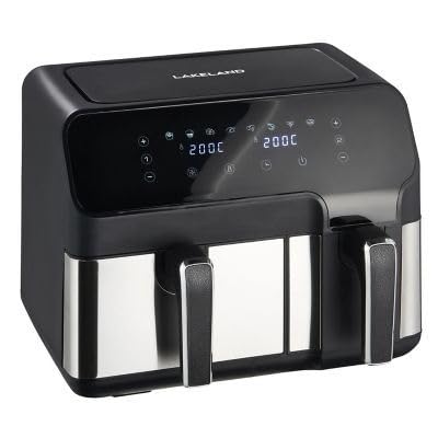 - Lakeland Dual Basket Air Fryer 8L  | 5L & 3L Independent Non-Stick Cooking Baskets -
