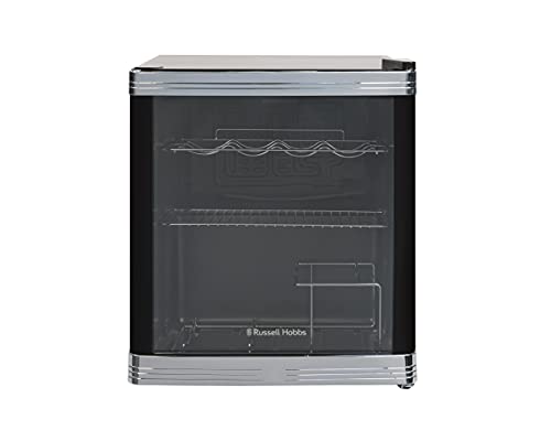 - Russell Hobbs Mini Fridge | 12 Bottle/46L | Freestanding Black Table Top Mini Beer & Wine Fridge -