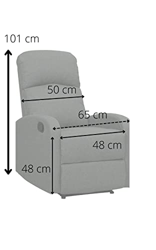 - EVRE Recliner Arm Chair | Adjustable Leg Rest | Reclining Functions Fabric -