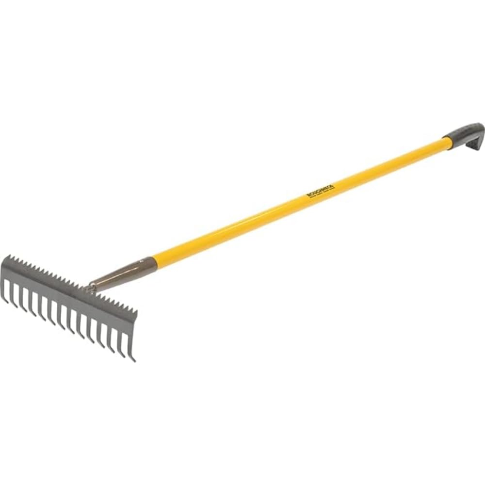 - Roughneck | Sharp-Edge Soil Rake 350x1500mm | Black-Yellow -