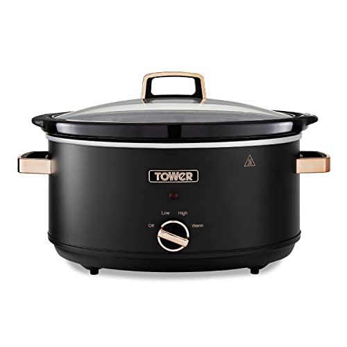 - Tower T16043BLK Cavaletto | 6.5 Litre Slow Cooker | 3 Heat Settings -